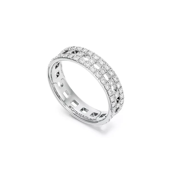 Nhẫn Tiffany T Pavé Diamonds 18k White Gold