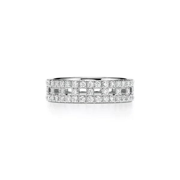 Nhẫn Tiffany T Pavé Diamonds 18k White Gold