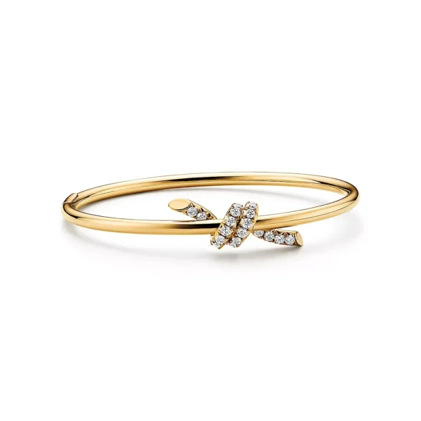 Vòng tay Tiffany Knot Wire Diamonds Yellow Gold